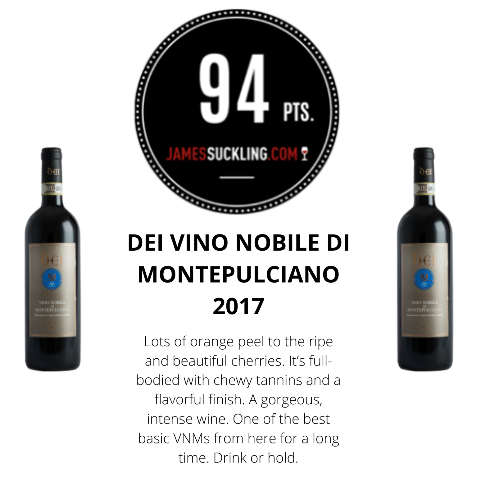 James Suckling – 94 punti al Vino Nobile di Montepulciano 2017